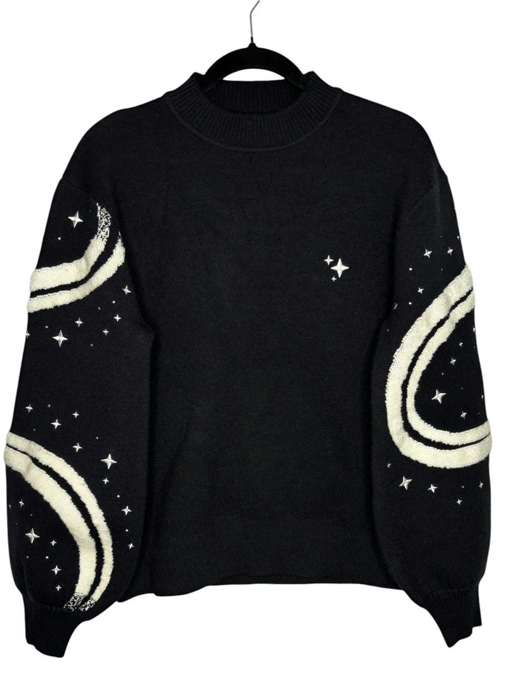 Carmico Women’s Stargazer Sleeve Knit Sweater Sleeve Graphic Small Oversized